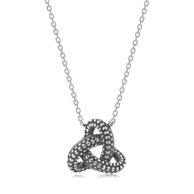 925 ezüst nyaklánc - patinás strukturált csomó