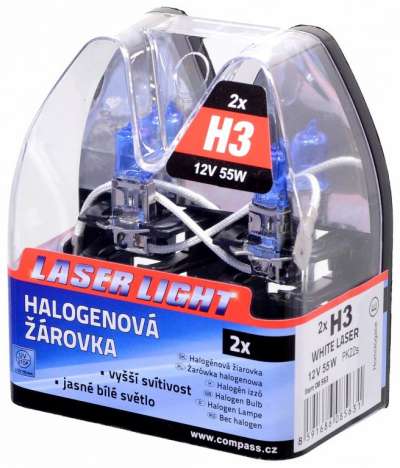 Izzó 12V, H3 55W Pk22s WHITE LASER 2 db