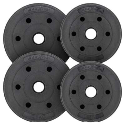 MAXXIVA® Súlytárcsa szett 4 db 7,5 kg cement fekete