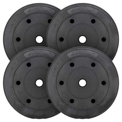 MAXXIVA® Súlytárcsa szett 4 x 7,5 kg cement fekete