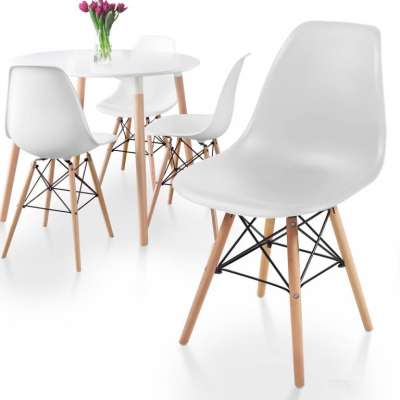 MIADOMODO Étkezőszék készlet műanyag ülés 4 db fehér