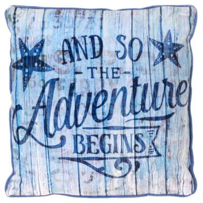 NEXOS Dekoratív párna kék fa megjelenéssel 40 x 40 cm