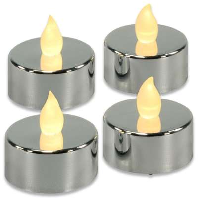 NEXOS Dekoratív LED teamécses készlet ezüst 4 db