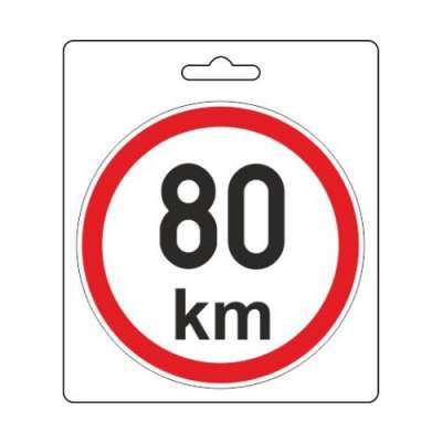 Korlátozott sebességű matrica  80 km/h (110 mm)