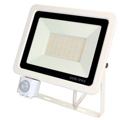 LED reflektor 50W mozgásérzékelővel KözépFehér 4000K IP65 5000lumen 2év garancia