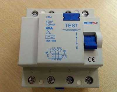 Áramvédő kapcsoló (firelé) 4P 100mA 40A / 423055