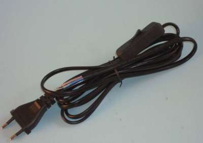 Szerelt vezeték kapcsolóval Fekete