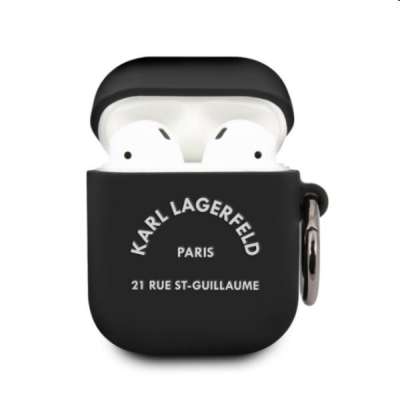 Karl Lagerfeld Rue St Guillaume szilikon tok for Apple AirPods 1/2, fekete