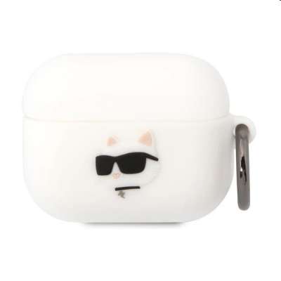 Karl Lagerfeld 3D Logo NFT Choupette Head szilikontok for Apple AirPods Pro, fehér