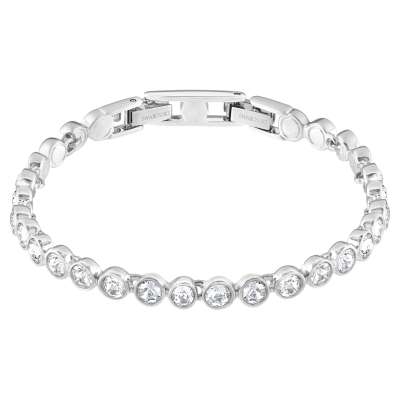 Swarovski Tenisz karkötő, fehér, ródium bevonatú