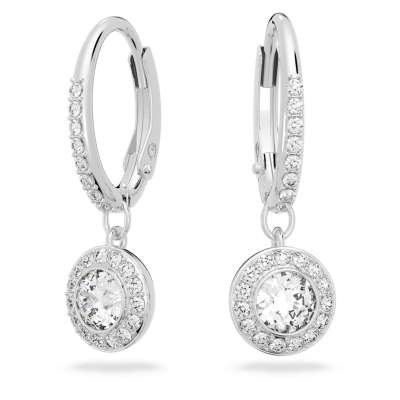 Swarovski Angelic bedugós fülbevaló, fehér, ródium bevonattal