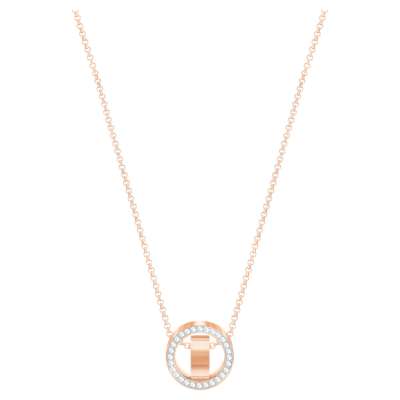 Swarovski Hollow medál, fehér, rozéarany árnyalatú bevonattal