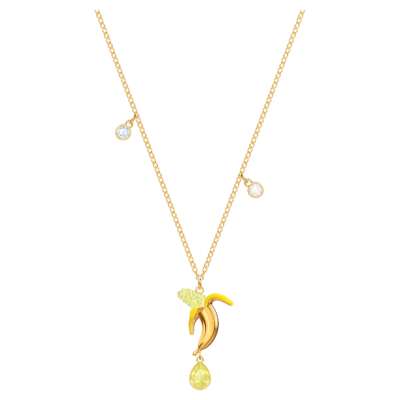 Swarovski No Regrets Banana Pendant, Multi-colored, Gold-tone plated