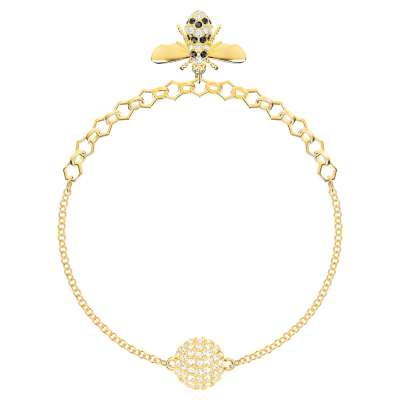 Swarovski Remix kollekció méh lánc, fekete, aranyszínű bevonattal