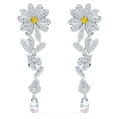Swarovski Eternal Flower bedugós fülbevaló, sárga, vegyes fémbevonattal