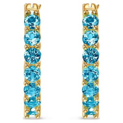 Swarovski Vittore bedugós karika fülbevaló, vízkék színű, arany árnyalatú bevonattal