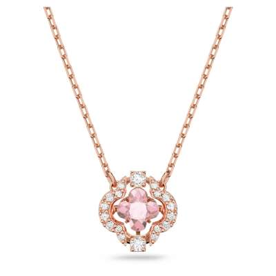 Swarovski Sparkling Dance nyaklánc, rózsaszín, rozéarany árnyalatú bevonattal