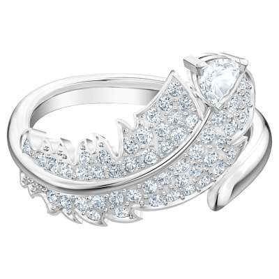 Swarovski Nice motívumos gyűrű, fehér, ródium bevonattal