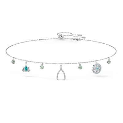 Swarovski Symbolic Charm nyaklánc, világos, többszínű, ródium bevonattal