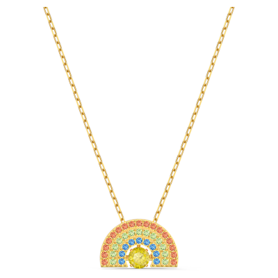 Swarovski Sparkling Dance Rainbow nyaklánc, világos, többszínű, arany árnyalatú bevonattal