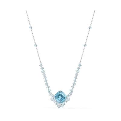 Swarovski Sparkling nyaklánc, vízkék, ródium bevonattal