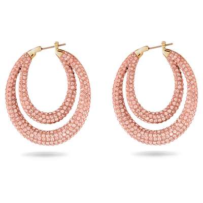 Swarovski Tigris bedugós karika fülbevaló, rózsaszín, arany árnyalatú bevonattal