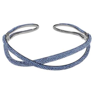 Swarovski Tigris choker nyaklánc, kék, ruténium bevonattal