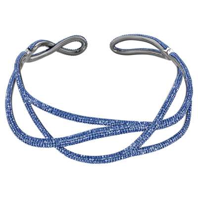 Swarovski Tigris statement choker nyaklánc, kék, ruténium bevonattal