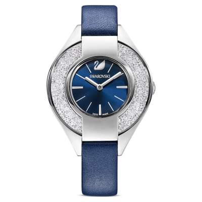 Swarovski Crystalline Sporty karóra, bőrszíj, kék, nemesacél