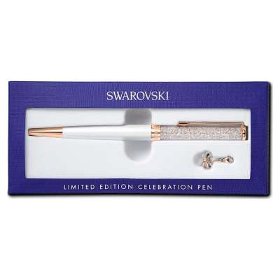 Swarovski Crystalline Celebration 2021 golyóstoll, fehér, rozéarany árnyalatú bevonattal
