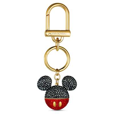 Swarovski Mickey táskadísz, fekete, arany árnyalatú bevonattal