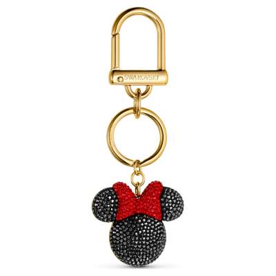 Swarovski Minnie táskadísz, fekete, arany árnyalatú bevonattal
