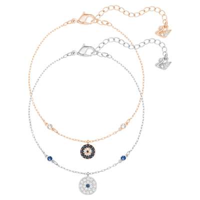 Swarovski Crystal Wishes Evil Eye Set, Multi-colored, Mixed metal finish