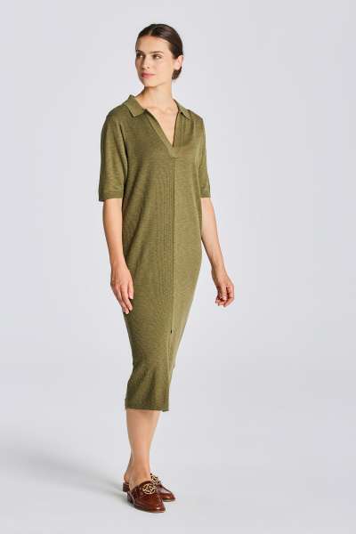 RUHA GANT D2. RIBBED RUGGER DRESS UTIITY GREEN