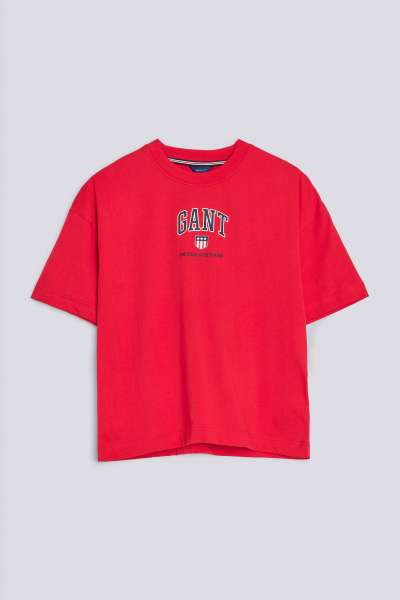 PÓLÓ GANT D2. GANT RETRO SHIELD SS T-SHIRT BRIGHT RED