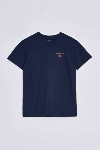 PÓLÓ GANT D2. CONTRAST SHIELD T-SHIRT EVENING BLUE