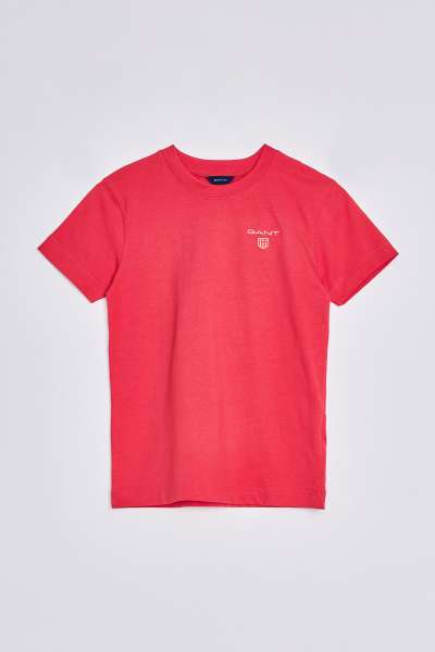 PÓLÓ GANT D2. CONTRAST SHIELD T-SHIRT SCARLET RED