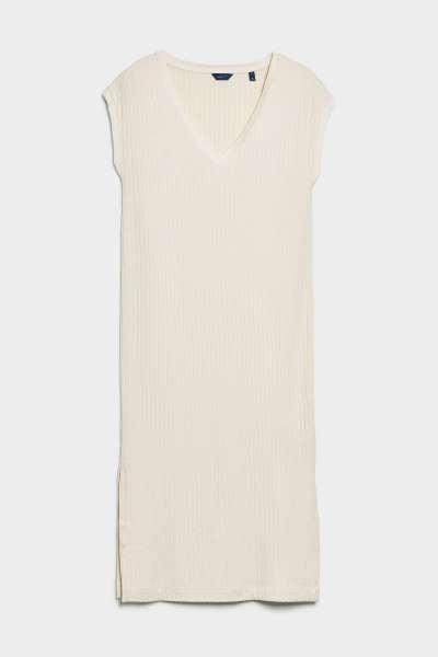 RUHA GANT D1. DETAIL SLIT JERSEY DRESS LINEN