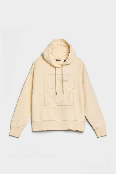 MELEGÍTŐ FELŐ GANT D2. TONAL EMB QUADRAT HOODIE LINEN