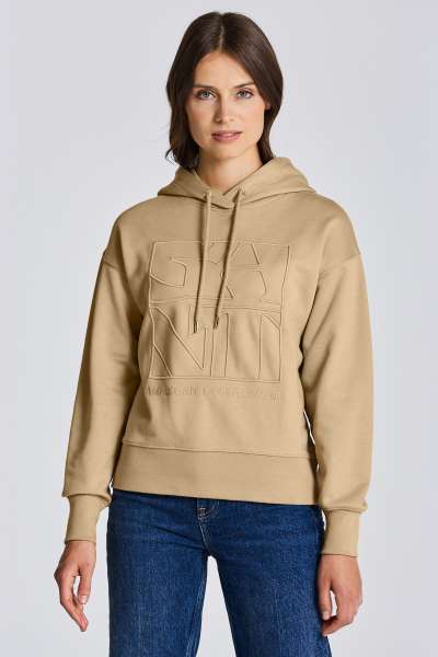 ELEGÍTŐ FELSŐ GANT D2. TONAL EB QUADRAT HOODIE HAZELWOOD BEIGE