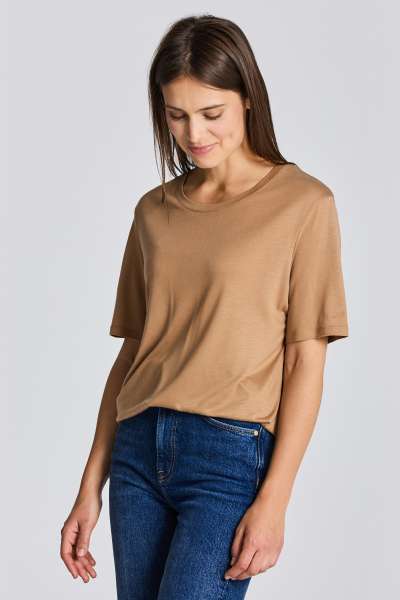 PÓLÓ GANT DRAPE SS T-SHIRT WAR KHAKI