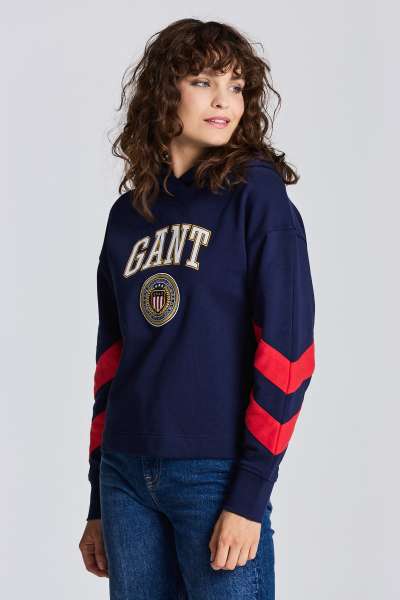 MELEGÍTŐ FELSŐ GANT D1. CREST SHIELD DETAIL HOODIE CLASSIC BLUE