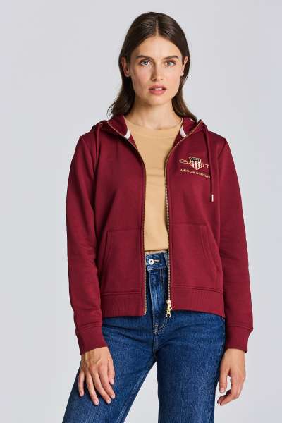 MELEGÍTŐ FELSŐ GANT ARCHIVE SHIELD FULL ZIP HOODIE ROSEWATER