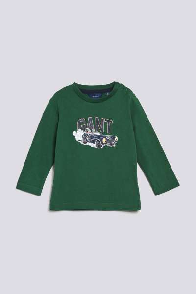 PÓLÓ GANT D1. DRIVING DOG LS T-SHIRT FOREST GREEN