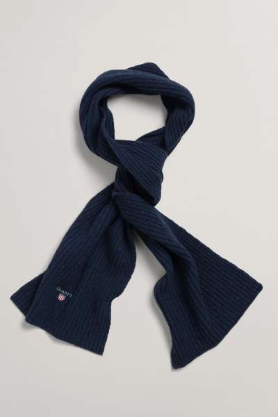 SÁL GANT D1. WOOL KNIT SCARF MARINE