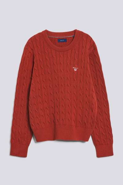 PULÓVER GANT COTTON CABLE CREW RED SPICE