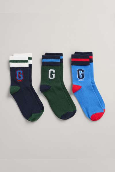 ZOKNI GANT D1. SOCKS 3-PACK EVENING BLUE