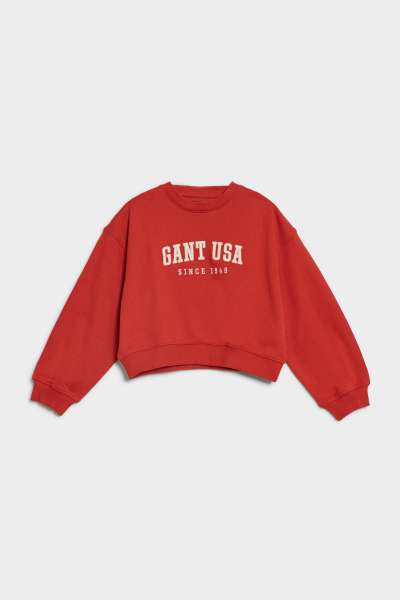 MELEGÍTŐ FELSŐ GANT D1. GANT USA C-NECK SWEAT RED SPICE