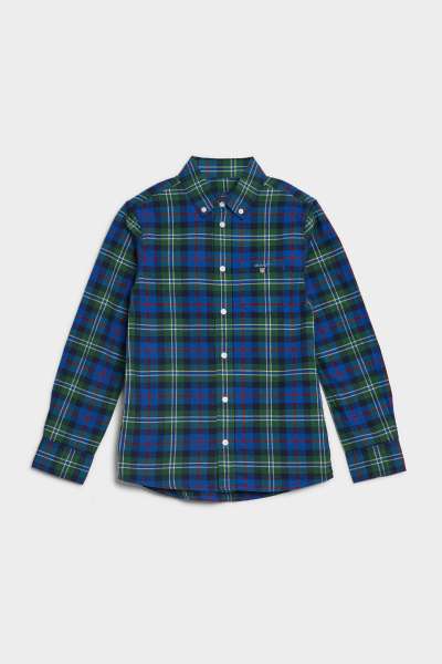 ING GANT D2. CHECK SHIRT FOREST GREEN