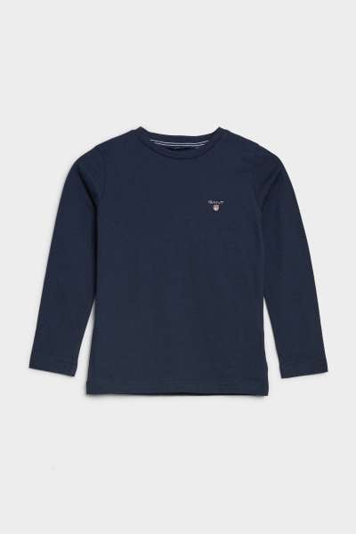 PÓLÓ GANT D1. THE ORIGINAL LS T-SHIRT EVENING BLUE